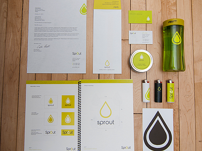 Sprout branding design identity marketing stationery