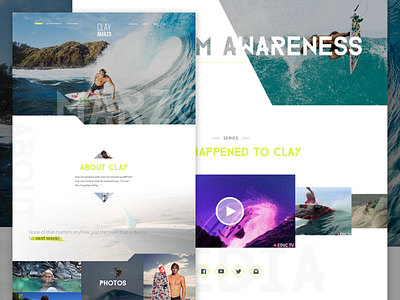Clay Marzo Concept clean design responsive typography ui user experience user interface ux web web design website