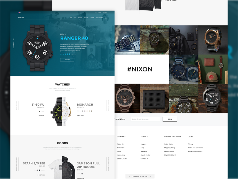 Nixon Concept brand clean design identity product sharp style ui ux vector web website