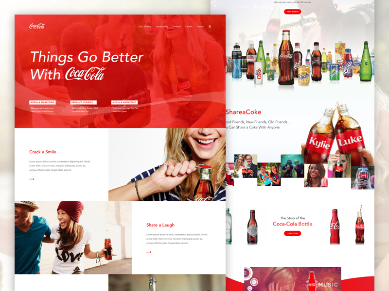 Coca-Cola Concept brand clean design identity product sharp style ui ux web website