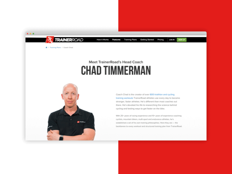 Coach Chad brand design responsive ui web website