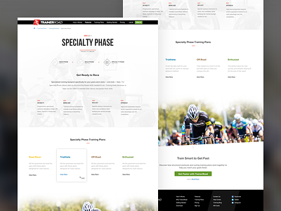 Webpage Design - Build, Base & Specialty Phase bike brand branding cycling trainerroad ui web webpage website