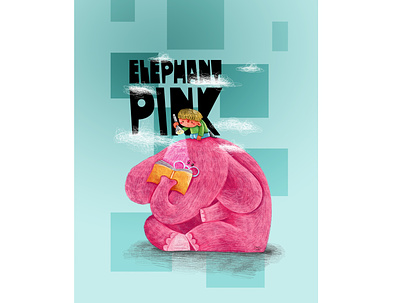 elephant digital painting flat illustration girl illustration illustration vector illustration