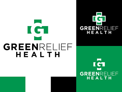 Green Relief Health adobe illustrator branding cbd cbd logo design flat identity logo logodesign minimal typography vector