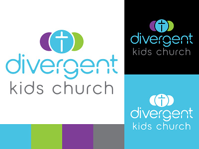Divergent Church of God Kids Church adobe illustrator branding church church branding church design church logo design flat identity logo