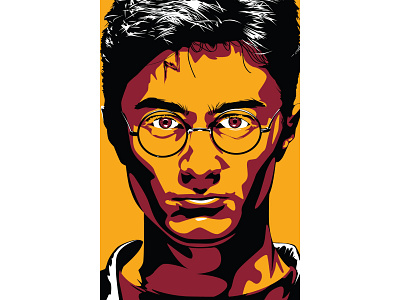 Harry Potter adobe illustrator comic con flat harry potter illustration minimal portrait