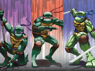 Teenage Mutant Ninja Turtles adobe illustrator anime cartoon comic comic art comic con fanart illustration stylized teenage mutant ninja turtles tmnt