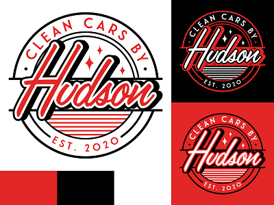 Clean Cars by Hudson adobe illustrator classic identity illustration logodesign retro script