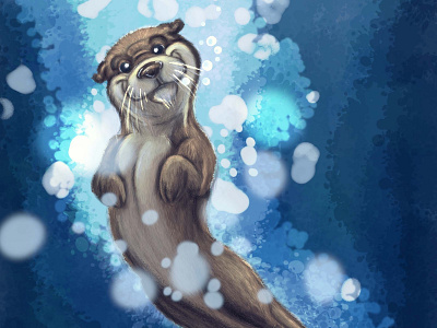 Otter cartoon character characterdesign cute cute animals illustration otter