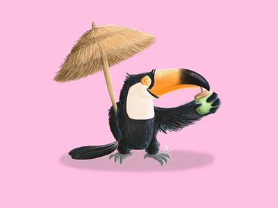 Maté Toucan art bird cartoon character cute drink funny maté toucan tropical