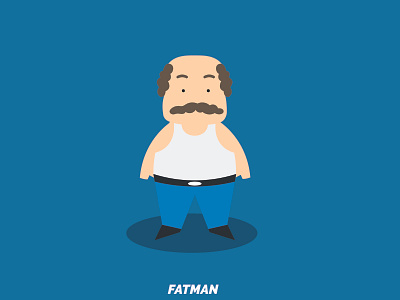 Fatman character design ilustrasi vektor seni vektor