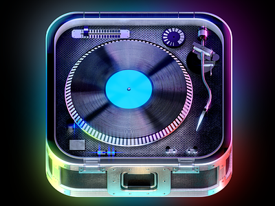 Dribbble Player 3d icon music patephone player record sound