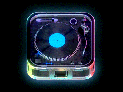 Player Animation 3d animation icon motion graphics music patephone player record sound