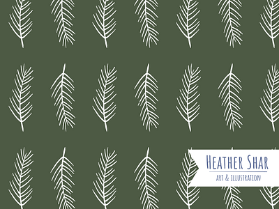 Pine Boughs on Deep Green vector illustration