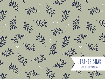 Holly Branches on Light Olive Green vector illustration