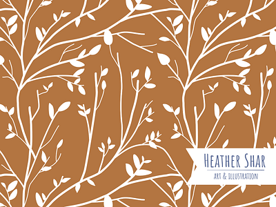 Bare Branches on Gold vector illustration