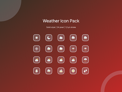 Weather Icon (solid) Pack branding design icon icon pack line icon weather illustration line icon logo ui user experience user interface
