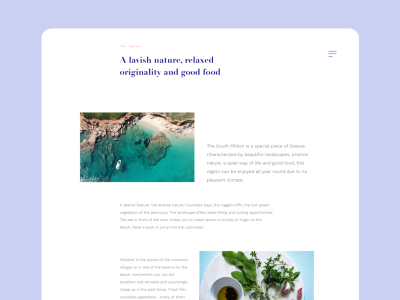 Blog Design blog blog design brand experience branding design greece light ocean retreat ui vacation webdesign