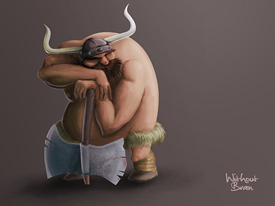 sleepy viking character design illustration nordic sleep viking