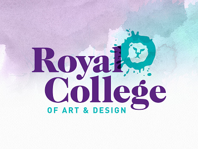 Royal College art branding college design lion logo purple school teal university watercolor