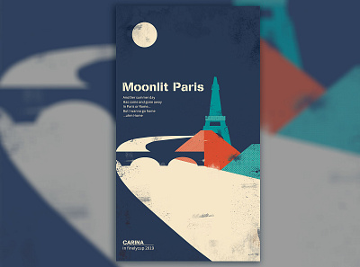 Moonlit Paris illustration paris
