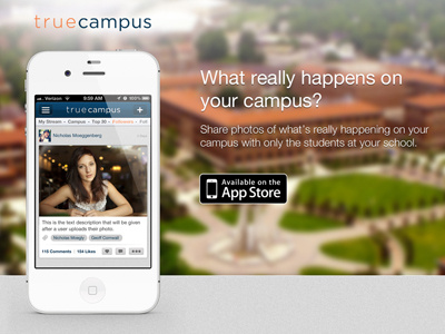 True Campus Splash Page app campus iphone moegly nicholas moegly school splash splash page true campus university