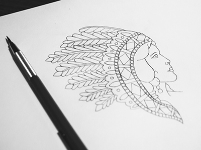 Headdress Sketch headdress illustration indian pencil sketch tattoo