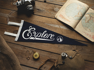 Explore Pennant adventure explore hand lettering lettering pennant typography