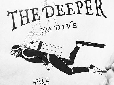 Scuba Pencil Sketch dive diver hand lettering illustration lettering pencil scuba sketch typography