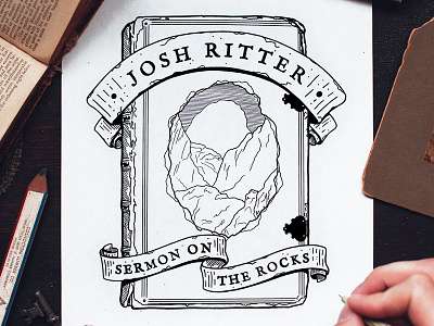 Josh Ritter T-Shirt Design band shirt banner book hand drawn josh ritter shirt t shirt