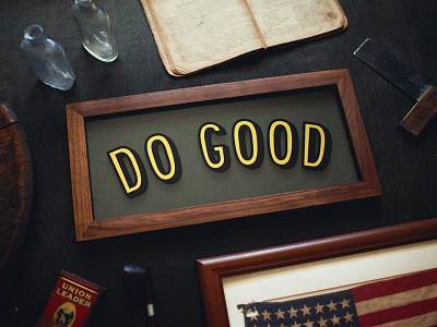 Do Good Gold Leaf Sign gilding glass gold leaf lettering sign typography