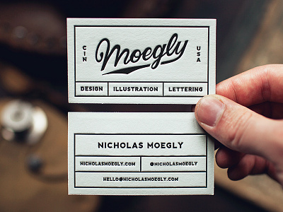 Nicholas Moegly Business Cards business cards cards letterpress print script