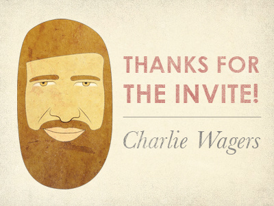 Thanks Charlie! charlie wagers character invite charlie wagers moegly illustration vector