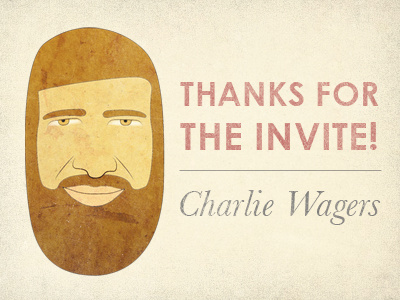 Thanks Charlie! character charlie charlie wagers illustration invite moegly vector wagers