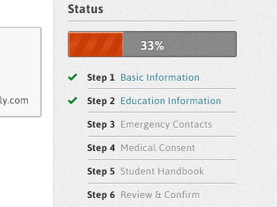 Status and Progress Bar app bar check marks checks moegly progress progress bar school status steps web