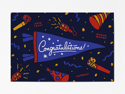 Congratulations Greeting Card card congratulations design greeting illustration nicholas moegly oxford pennant party pennant