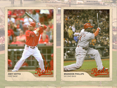 Reds Baseball Cards baseball cards cincinnati grunge paper reds retro vintage