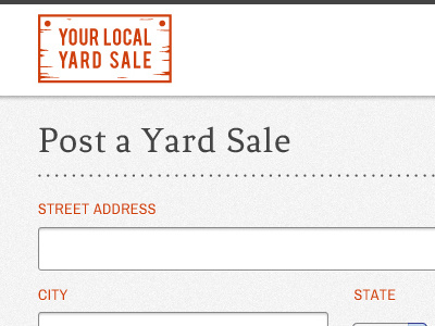 Yard Sale App app fields form logo web app yard sale