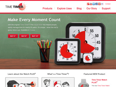 Time Timer Website background image buttons e commerce photoshop site time time timer web website