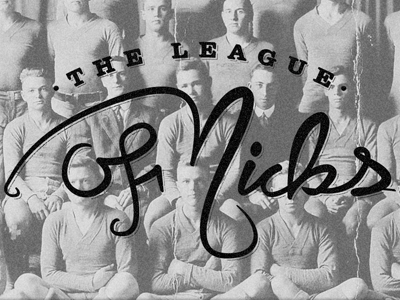 League of Nicks Script cursive grain grunge league of nicks logo retro script vintage