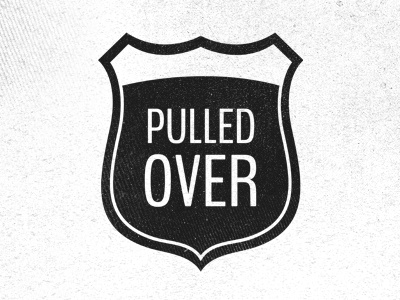 Pulled Over Logo Concept app badge cop badge grunge icon logo police police badge pulled over