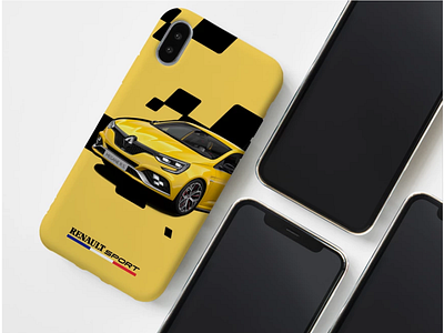 Renault Sport Phone case car case iphone mockup phone photoshop race renault yellow