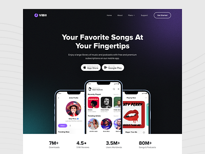 Music App Landing Page | Hero Section