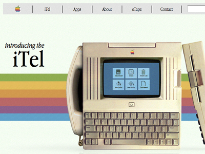 Apple iTel 80s apple eighties iphone itel noise product rainbow ui vintage web webdesign website