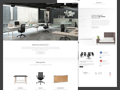 Office Furniture Website belgium black chair desk furniture helvetica homepage landing page minimal office website white