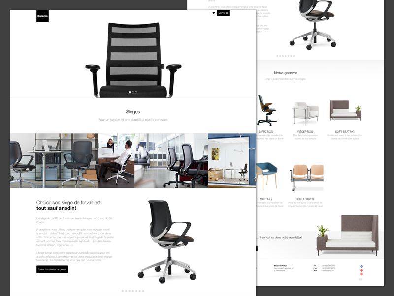 Office Furniture site by Thomas Van Der on Dribbble