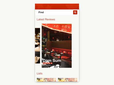 Restaurant review prototype animation app gif ios iphone principle review sketch ui web webdesign