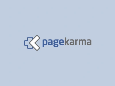 Pagekarma blue brand branding corporate facebook grey identity karma klout logo logotype page pages ranking