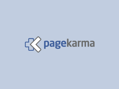 Pagekarma blue brand branding corporate facebook grey identity karma klout logo logotype page pages ranking