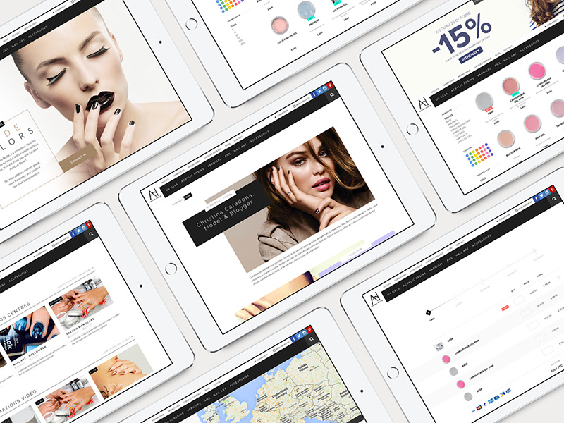 Astranails - Website web fullwidth lato proxima photography nails shop commerce mockup layout webdesign website